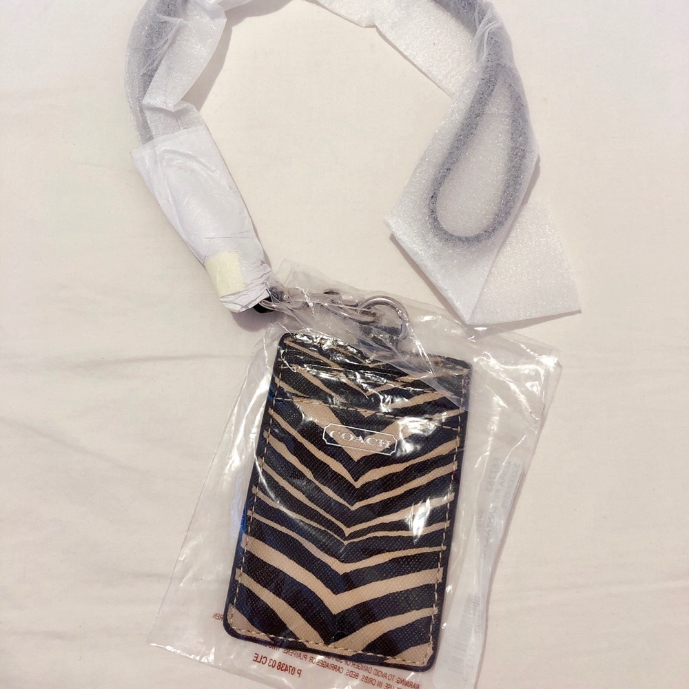 Coach Zebra Print Landyard ID card case